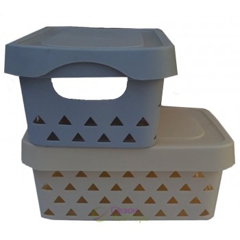 Кошик для зберігання з кришкою №682 (31*21*13 см)